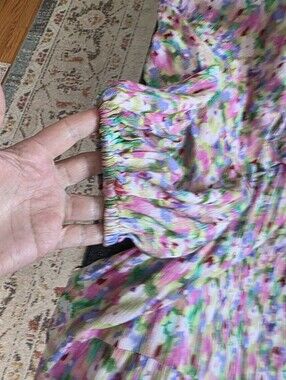 Women's Floral Pink Multi Color Elastic Top And Waist Part With Free Flow Buttom